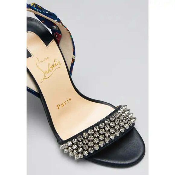 Christian Louboutin Sandale Du Desert Spikes 100 Black Sandal Heel Pump 36.5 - Picture 5 of 9
